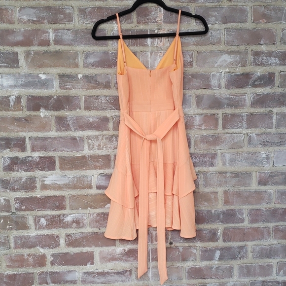 *NWOT* Pink Lily Orange Ruffled Dress - Picture 3 of 4